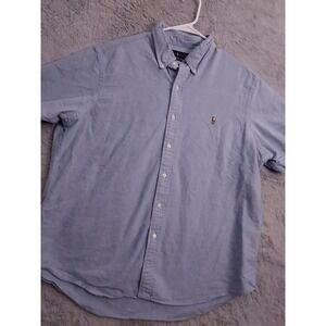 Polo Ralph Lauren Shirt Mens Extra Large Chambray Oxford Flesh Pony Preppy READ